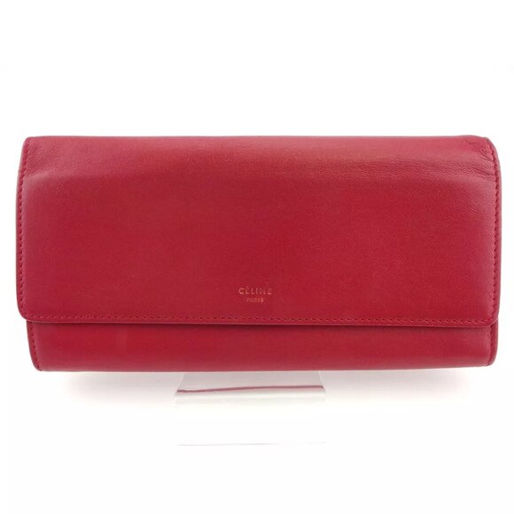 CELINE wallet logo leather Authentic used - Picture 1 of 9